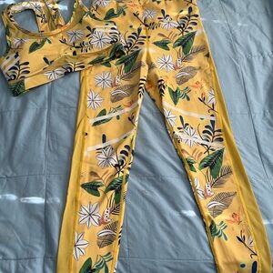 ZYIA Yellow and Mesh Activewear Set